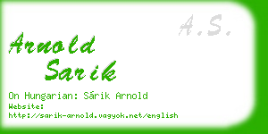 arnold sarik business card